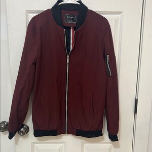 SHEIN Men's Burgundy Bomber Jacket size large